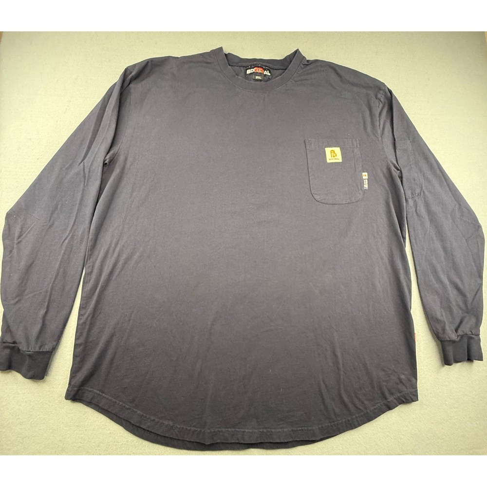Bocomal FR Pocket T-Shirt Men 3XL Black Long Sleeve Tiger Graphic NFPA 2112 CAT2